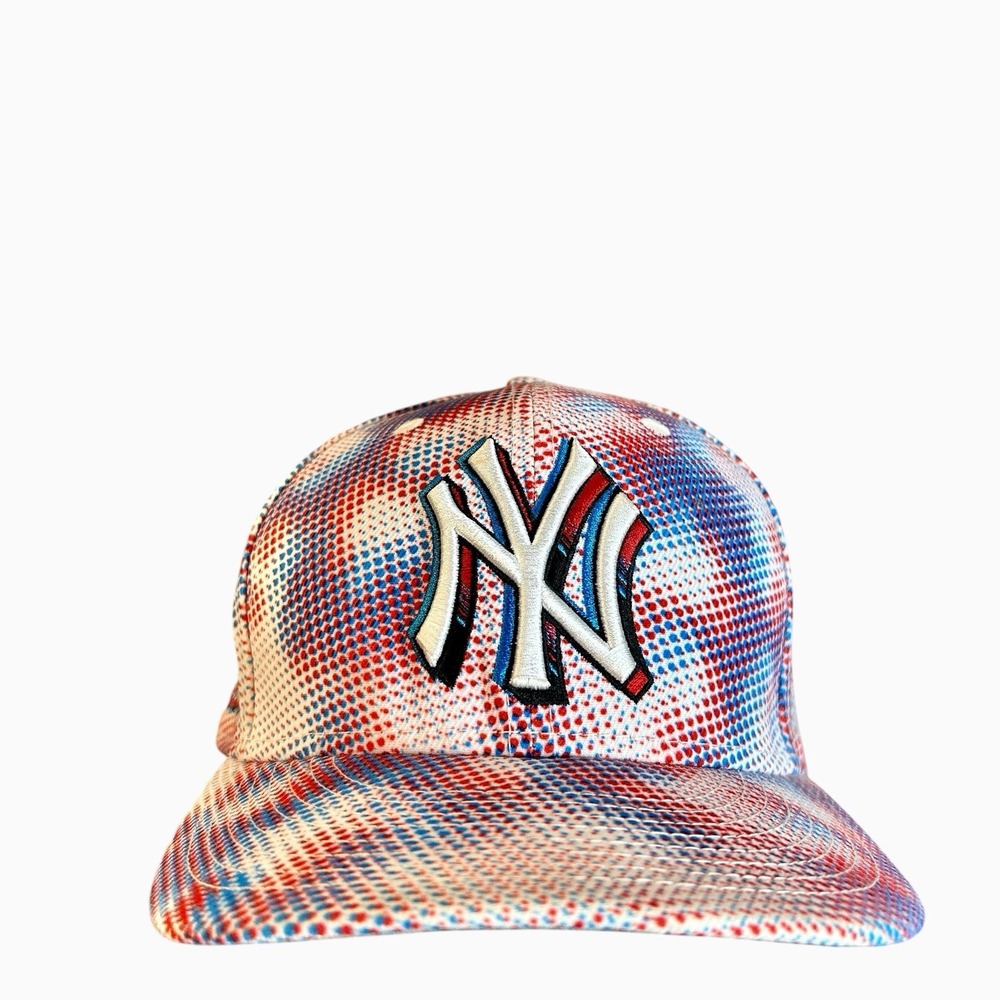 NEW ERA MLB New York Yankees 59Fifty 3D Comic Fitted Hat Size 7 3/8 Red Blue